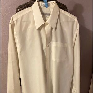 Daniel Ellissa Men's  Beige Dress Shirt Sz 17 1/2